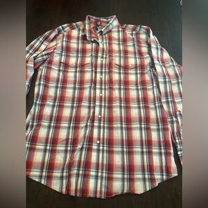 Wrangler Men's Western Shirt 2-Sawtooth Pockets, Snap Front, Long Sleeve,